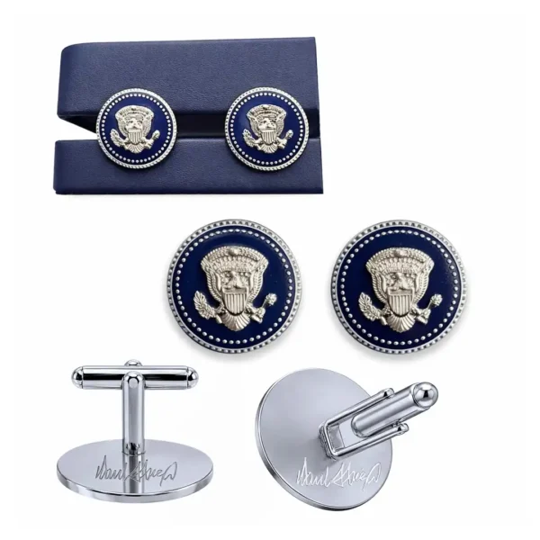 Donald Trump Presidential Silver Cufflinks