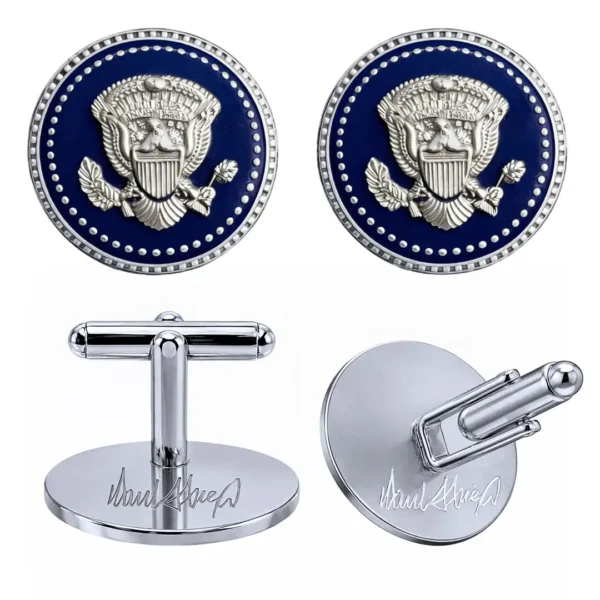 Donald Trump Presidential Silver Cufflinks