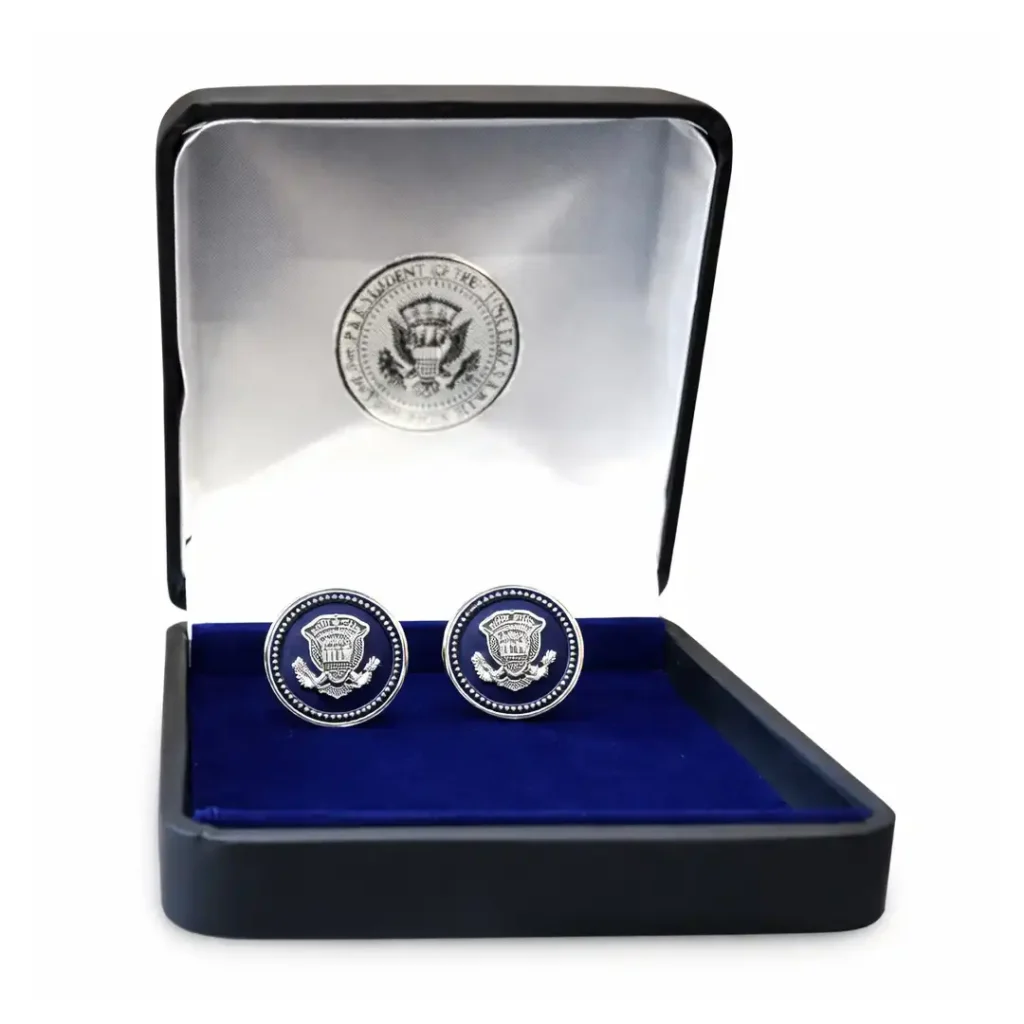 Presidential Ronald Reagan Silver Cufflinks