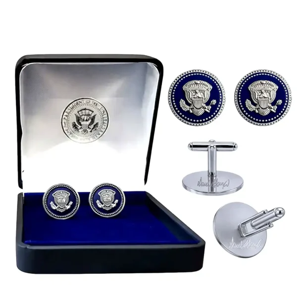 Donald Trump Presidential Silver Cufflinks