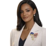 White House Luxury American Flag Bow Brooch Pin