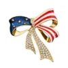 White House Luxury American Flag Bow Brooch Pin