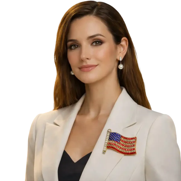 American Flag Brooch Pin