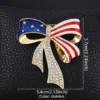 White House Luxury American Flag Bow Brooch Pin
