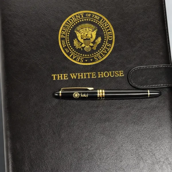 White House Folder and Donald Trump Signature Presidential Pen Set