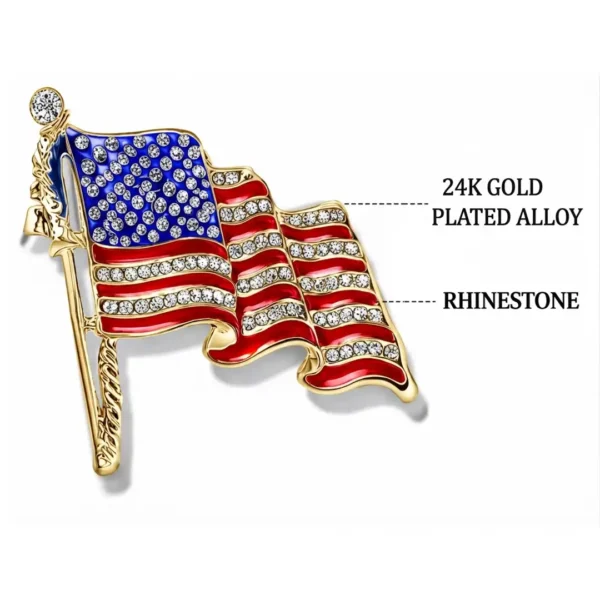 American Flag Lapel Pin Gold