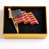 American Flag Lapel Pin Gold