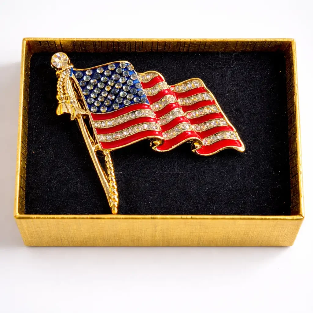 American Flag Lapel Pin Gold