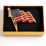 American Flag Lapel Pin Gold