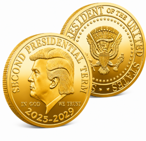 Donald Trump Second Term coin 2025–2029 Gold Plated Coin
